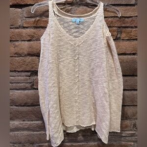 She + Sky Cream Open Shoulder Sweater Size S